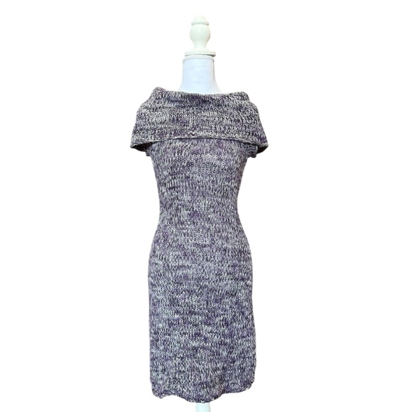 Say What? Dresses & Skirts - Say What? Womens Y2K Purple Gray Knit Sweater Dress Size Small Preppy Whimsygoth